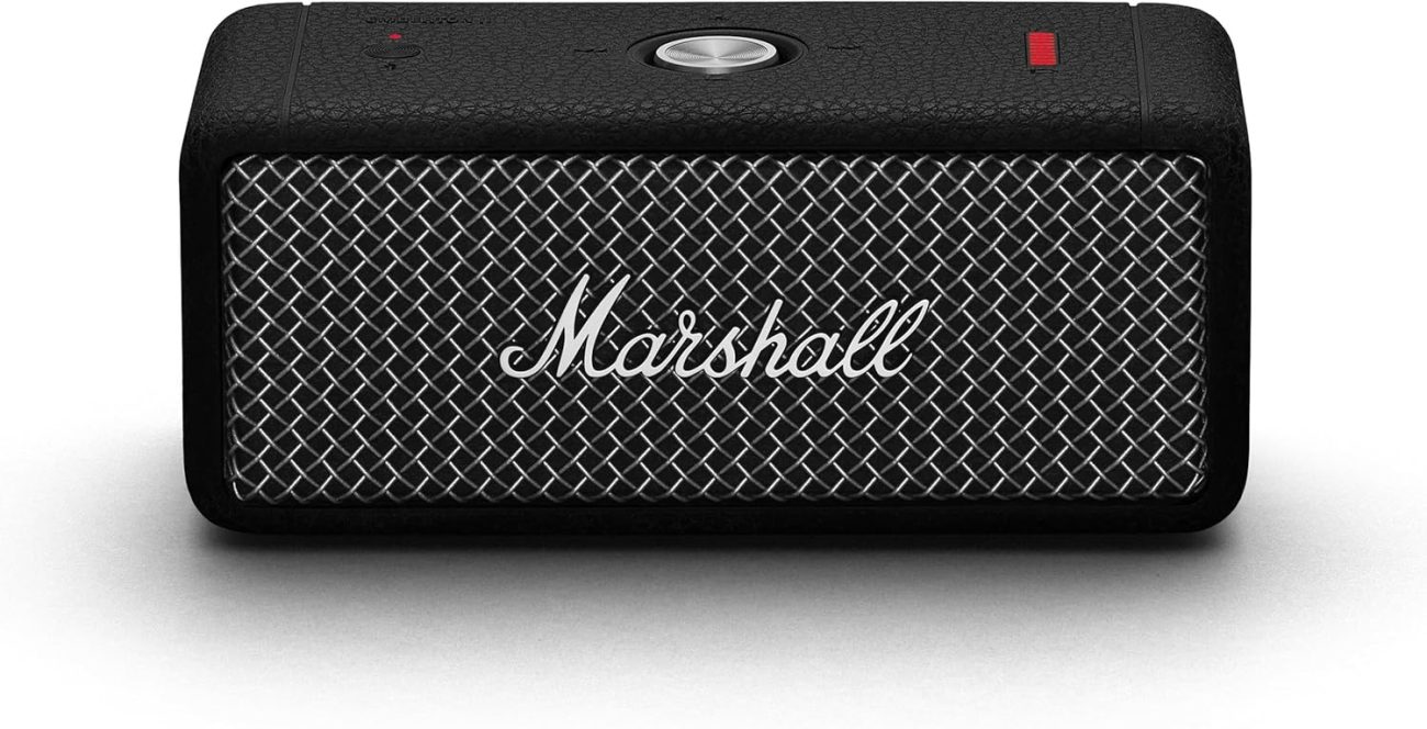 Marshall Emberton II Portable Bluetooth Speakers, Wireless, Pairable, IP67 Dustproof and Waterproof, Over 30 Hours Playtime - Black and Steel