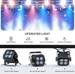 12PCS RGBW LED Par Spotlight, 40W Disco Lights DMX 4/8CH with Remote Control/Sound Activated Stage Light, Party Lights for DJ, Bar, Wedding, Halloween, Christmas - Imagen 5