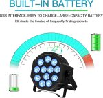 4 Pieces RGBW Pair LED Rechargeable Battery with Bag, 24W Outdoor Stage Light with Remote Control and Sound Activation, Disco Spotlights for Party DJ Bar Wedding Christmas - Imagen 3