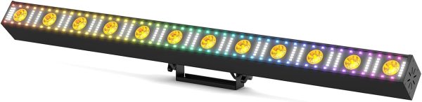 Wallwasher LED Stage Lights Bar 180W, 12 Effect Spotlight RGB LED Warm Light DMX512 Party Lights Sound Control Strobe Lighting Effect for DJ Stage Disco Wedding Bar