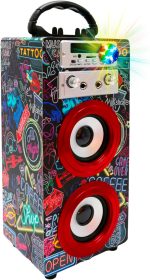 DYNASONIC Portable Karaoke Machine, Karaoke Speaker with 2 Microphones, Bluetooth Speaker, USB Light Included, USB and SD Reader, Exclusive Design, Original Gift (025-21 Light) - Imagen 3