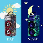 DYNASONIC Portable Karaoke Machine, Karaoke Speaker with 2 Microphones, Bluetooth Speaker, USB Light Included, USB and SD Reader, Exclusive Design, Original Gift (025-21 Light) - Imagen 6
