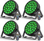 4PCS 216W Par LED Spotlight, 27 x 8W RGBW Stage Light with Remote Control Disco Light Party DMX512 Stage Spotlights for Bar, Show, Christmas, Halloween, Wedding