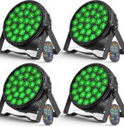 4PCS 216W Par LED Spotlight, 27 x 8W RGBW Stage Light with Remote Control Disco Light Party DMX512 Stage Spotlights for Bar, Show, Christmas, Halloween, Wedding