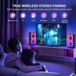 A67 Bluetooth 5.0 Stereo Speakers, 60W Portable Wireless Speaker (80W Peak) with Rich Bass, Colorful Lights, 10000mAh Battery, Outdoor for Home Party Favors - Imagen 4