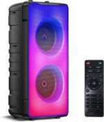 A67 Bluetooth 5.0 Stereo Speakers, 60W Portable Wireless Speaker (80W Peak) with Rich Bass, Colorful Lights, 10000mAh Battery, Outdoor for Home Party Favors - Imagen 9