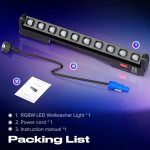 10 x 25 W Wall Washer LED RGBW LED Stage Light Strobe Lighting Effects for DJ, Bar, Party, Disco, Wedding, Halloween, Christmas, 1 Piece - Imagen 6
