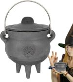 Caldero de Halloween - Caldero de Bruja Mago con Tapa y asa | Decoración de Halloween de caldero para Suministros de Fiesta de Truco o Trato, Centro de Mesa para Mesa - Imagen 7