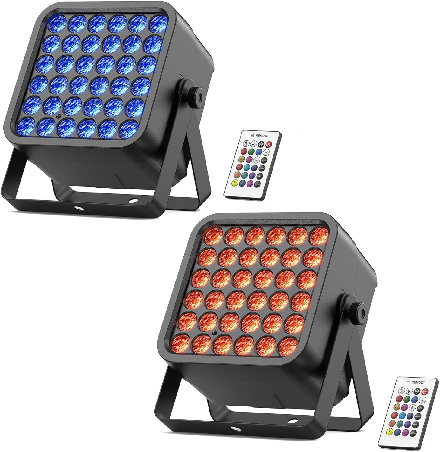 2 x 54 W LED Spotlights RGBWA UV Battery, 5200 2 x 54 W LED Spotlights RGBWA UV Battery, 5200 mAh Rechargeable Stage Lights with Remote Control, Disco Light 4-6 H for Outdoor Parties, Weddings, Shows, Nightclubs, Halloween, Christmas
