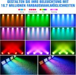 2 x 54 W LED Spotlights RGBWA UV Battery, 5200 mAh Rechargeable Stage Lights with Remote Control, Disco Light 4-6 H for Outdoor Parties, Weddings, Shows, Nightclubs, Halloween, Christmas - Imagen 3