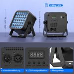 2 x 54 W LED Spotlights RGBWA UV Battery, 5200 mAh Rechargeable Stage Lights with Remote Control, Disco Light 4-6 H for Outdoor Parties, Weddings, Shows, Nightclubs, Halloween, Christmas - Imagen 6