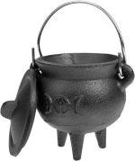 Black Cauldron | Large Witch Cauldron Bucket with Lid and Handle, Halloween Cauldron Decoration for Trick or Treat Party Supplies, Table Centerpiece - Imagen 8