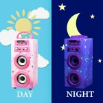 DYNASONIC Portable Karaoke Machine, 2 Microphones, Bluetooth Speaker, Lights, USB and SD Reader (025-15) - Imagen 3