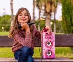 DYNASONIC Portable Karaoke Machine, 2 Microphones, Bluetooth Speaker, Lights, USB and SD Reader (025-15) - Imagen 7