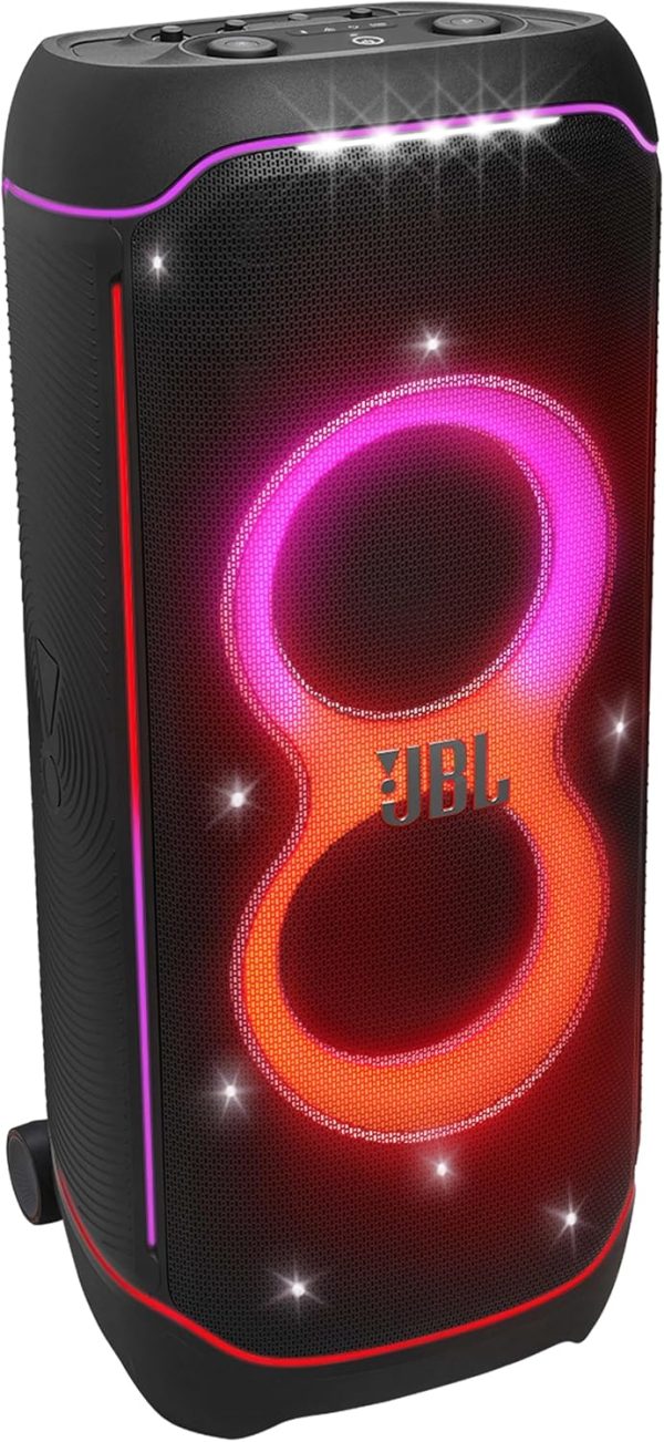 JBL PartyBox Ultimate Portable Party Speaker with JBL Original Pro Sound, Splashproof to IPX4, Multi-Dimensional Light Effects, Black