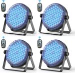 4PCS 60 x 2W LED Par Spotlight, RGBW 4 in 1 Stage Lights DMX 8CH Strobe with Remote Control, Disco Light for DJ Bar Club Parties Wedding Christmas Halloween
