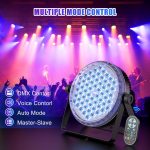 4PCS 60 x 2W LED Par Spotlight, RGBW 4 in 1 Stage Lights DMX 8CH Strobe with Remote Control, Disco Light for DJ Bar Club Parties Wedding Christmas Halloween - Imagen 4