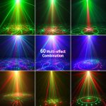 RGB LED Party Light with Remote Control Built-in Batteries and USB Stage Lighting Disco Effect 60 Lighting Combinations Sound Activated Stage Light for Parties Halloween Christmas DJ - Imagen 4