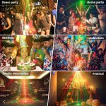 RGB LED Party Light with Remote Control Built-in Batteries and USB Stage Lighting Disco Effect 60 Lighting Combinations Sound Activated Stage Light for Parties Halloween Christmas DJ - Imagen 5