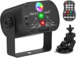 RGB LED Party Light with Remote Control Built-in Batteries and USB Stage Lighting Disco Effect 60 Lighting Combinations Sound Activated Stage Light for Parties Halloween Christmas DJ - Imagen 7