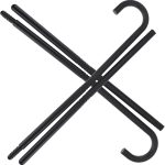 ABOOFAN 4 Piezas Muleta Secciones De Rendimiento Cosplay Espectáculo De Fuego Decorativo Palo De Bolsillo Favores Negros Traje De Vacaciones Personal Bastones De Baile Teatral - Imagen 6