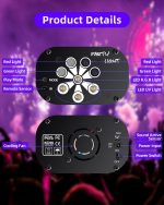 Eagou Diary Disco Lights 120 Lighting Patterns Sound Activated Party Lights with Remote Control LED RGB Stage for Home Party DJ Bar - Imagen 4