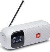 JBL Tuner 2 JBL Radio Tuner, Portable Bluetooth Speaker with MP3, DAB Plus and FM Radio, Powerful Sound and Clear White