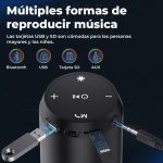 Powerful Portable Bluetooth Speaker with LED Light 5 Modes Wireless Bluetooth Speakers USB Rechargeable Supports TF Card/USB Memory 32G Portable Stereo Speaker, Green - Imagen 5