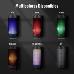 Powerful Portable Bluetooth Speaker with LED Light 5 Modes Wireless Bluetooth Speakers USB Rechargeable Supports TF Card/USB Memory 32G Portable Stereo Speaker, Green - Imagen 11