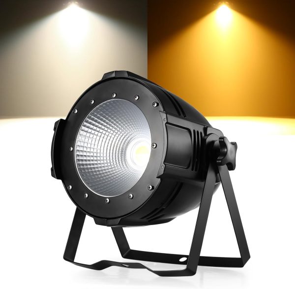 100W COB Pair LED Cool White / Warm Stage Light, Par Lights with DMX512/Master-Slave, Strobe Spotlight for Photography, Church, Birthday, Wedding, DJ, Disco