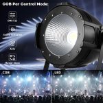 100W COB Pair LED Cool White / Warm Stage Light, Par Lights with DMX512/Master-Slave, Strobe Spotlight for Photography, Church, Birthday, Wedding, DJ, Disco - Imagen 4