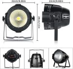 100W COB Pair LED Cool White / Warm Stage Light, Par Lights with DMX512/Master-Slave, Strobe Spotlight for Photography, Church, Birthday, Wedding, DJ, Disco - Imagen 5