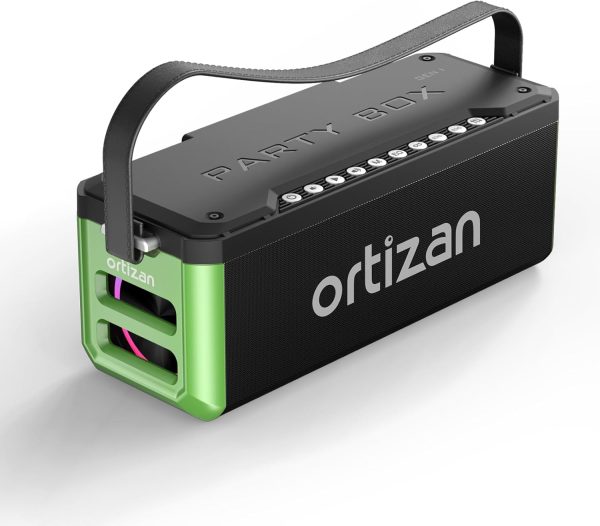 Ortizan Bluetooth Speaker with Subwoofer, 100W Portable Wireless Bluetooth Speaker, IPX7 Waterproof/LED Lights/Pro EQ/DSP/TF/AUX, 24H Playtime for Home, Outdoor, Parties