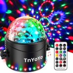 Luces Discoteca, TnYoYo 30 LED Bola Discoteca con Remoto y Temporizador, 7 Colores RGB Luz Discoteca Ritmo de Sonido, Luces Colores Discoteca Giratorias de 360° para Fiestas, Casa, Cumpleaños, Boda