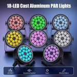 4PCS RGBW LED PAR Spotlight, 18 x 10W Stage Light + 35 SMD RGB Auxiliary Light with DMX512/Auto/Strobe, Disco Lights for Party Bar DJ Wedding Halloween Christmas - Imagen 4