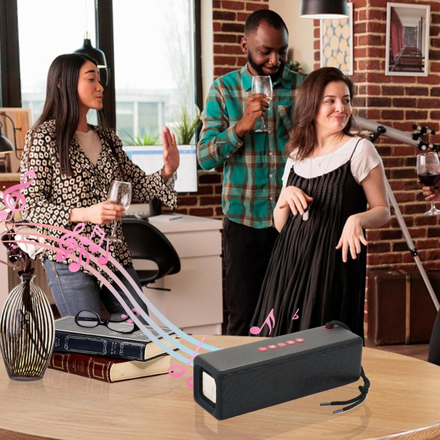 Altavoz Portátil - Reproductor Musical Portátil y Compacto - Equipo Recargable con Sonido Claro y Autonomía Prolongada para Acampada, Picnic, Dormitorio, Viajes y Uso Diario - Imagen 3
