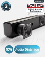 MAJORITY Bowfell Sound Bar TV | Bluetooth Sound Bars PC | 50W 2.0 Stereo TV Speakers | 39 cm Soundbar | Optical Wireless Sound Bar Speaker, USB, AUX | Remote Control Included (Black) - Imagen 3