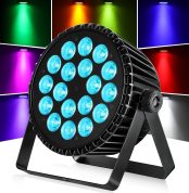 BETOPPER LED Stage Light – 18 x 18 W PAR Can RGB + Amber + LA + UV (6 in 1), Professional DJ Lighting, Strobe/Wash Effects, DMX512/Auto Sound Control, for Parties/Weddings/Clubs (1)