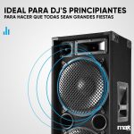 MAX MAX212 – Passive Speaker 1400 W with Dual Woofer 30 cm (12 inches), Carrying Handles and Robust Design, Ideal as an Acoustic Box for DJs, Parties or Powerful Portable Sound Systems - Imagen 5