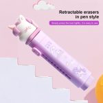 1 x Unicorn Retractable Eraser for Children, Stationery for Children's Parties, School, Home, Office (Purple) - Imagen 3