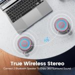 Deeyaple Portable Small Bluetooth Speaker Music Box 5.3 IPX7 Waterproof Wireless Stereo Pairing Hands-free RGB Light for Outdoor, Camping, Garden, Party (Rose Red) - Imagen 6