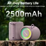Deeyaple Portable Small Bluetooth Speaker Music Box 5.3 IPX7 Waterproof Wireless Stereo Pairing Hands-free RGB Light for Outdoor, Camping, Garden, Party (Rose Red) - Imagen 7
