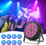 RGBWA UV Par LED Spotlights 200W, 18 LED Stage Lights with D MX 7/10CH and Strobe Mode, Professional DJ Light for Disco Bar Party Weddings Shows Christmas Halloween - Imagen 3