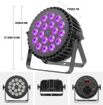 RGBWA UV Par LED Spotlights 200W, 18 LED Stage Lights with D MX 7/10CH and Strobe Mode, Professional DJ Light for Disco Bar Party Weddings Shows Christmas Halloween - Imagen 4