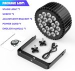 RGBWA UV Par LED Spotlights 200W, 18 LED Stage Lights with D MX 7/10CH and Strobe Mode, Professional DJ Light for Disco Bar Party Weddings Shows Christmas Halloween - Imagen 7