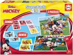 Educa - Mickey & Friends Superpack, Infatiles Board Games, Domino, Identic and 2 Mickey and Friends Puzzles, Age 3+ (19099)