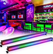 336 LED Wallwasher Bar RGBW, Stage Light Lighting Effects, Strobe Light for DJ, Bar, Party, Nightclub, Wedding, Halloween, Christmas, 2 PCS