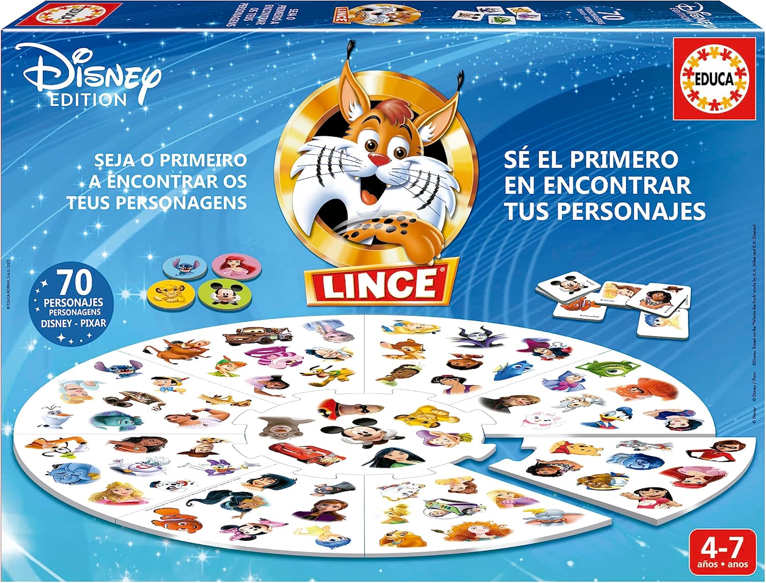 Educa - Disney Lynx Edition 70 Images | Board Game Educa - Disney Lynx Edition 70 Images | Board Game with Disney Pixar Characters | Sharpen the View, Memory, ReflectionsFun with Family and Friends | Board Games for kids +4 years (19690)