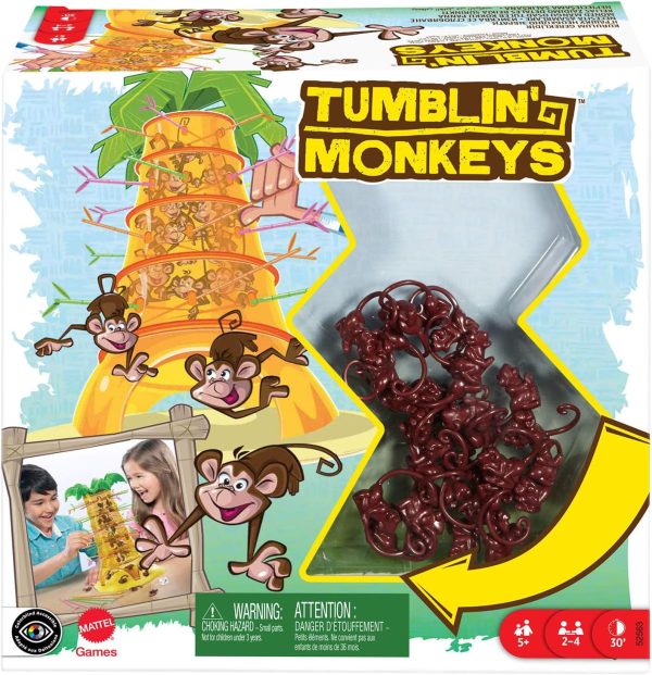 Mattel Games Crazy Monkeys, Board Games for kids +5 years, 2-4 Players, games from Approximately 30 min (52563)