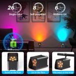2pcs 18-W*6 Pair LED Bulb Rechargeable Battery with Remote Control, RGBWA+UV Stage Light Controlled by APP/DMX, Disco Light for Party DJ Bar Wedding Concert Birthday - Imagen 6
